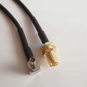CRC9 male right angle to RP-SMA female RG174 cable jumper pigtail 3G modem 15cm - Picture 1 of 2