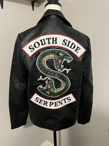 NWT Riverdale Faux Leather Motorcycle Jacket South Side Serpents Women's Small - Picture 1 of 4