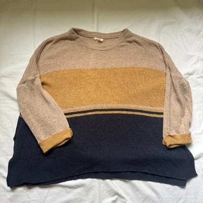 Caballete Mujer Suéter Rayas Acrílico/Nylon Mezcla Talla L Gran Tamaño Verano Peso Foto 1 de 4