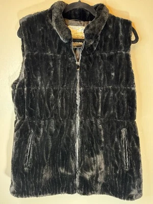 Chaleco Kensie de piel sintética negro con cremallera talla S Foto 1 de 4