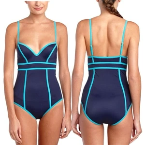 SPANX neu ohne Etikett formend schlankmachend Retro Spitze Herzausschnitt Einteiler Badeanzug Größe 8 - Bild 1 von 7