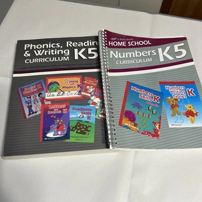 Lot of 2 A Beka Home School K5 books: Numbers and Phonics, Reading, & Writing - Image 1 of 4
