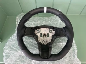 Tesla Model 3 Or Y Steering Wheel. Matter Carbon With Leather. - Picture 1 of 9