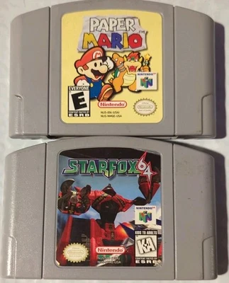 Paper Mario +Starfox Nintendo 64 Cartridge ONLY LOT (No Box Or Manual) Authentic - Image 1 of 4