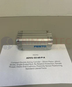 ADVU-32-60-P-A Festo Compact Double-Acting Cylinder - Picture 1 of 6