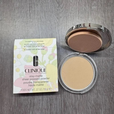Clinique Stay Matte Sheer Pressed Powder Foundation 101 Invisible Matte 7.6g NIB - Image 1 of 4