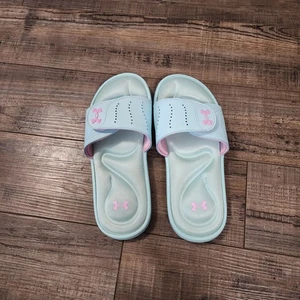 Under Armour Ignite IX Damen Gr. 7 blau und rosa Pantoletten gebraucht SH2 - Bild 1 von 8