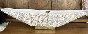 1950’s SHAWNEE-CHANTILLY BOAT SHAPE PLANTER-PINK CONFETTI -LAVA GLAZED-LABELED - Picture 1 of 4