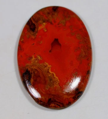 Piedra preciosa cabujón ovalado de ágata costura roja natural Marruecos 19 quilates 4x20X29 mm HX-190 Foto 1 de 4