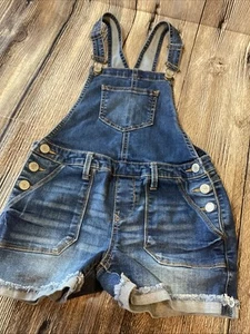 EUC girl size 10 denim short overalls SO brand - Picture 1 of 5