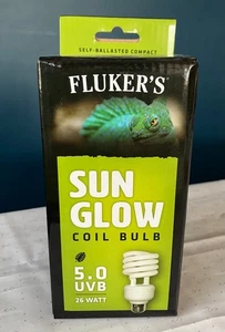 Fluker's Sun Glow Coil Bulb 5.0 UVB 26 Watt for Reptiles & Amphibians New in Box - Picture 1 of 8