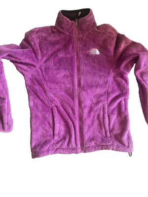Chaqueta para mujer The North Face pequeña púrpura polar Osito bolsillos con cremallera completa cálida Foto 1 de 4