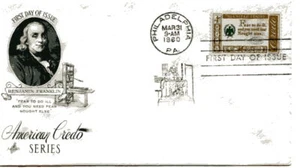 1140 Benjamin Franklin, Credo, ArtCraft, FDC - Imagen 1 de 1