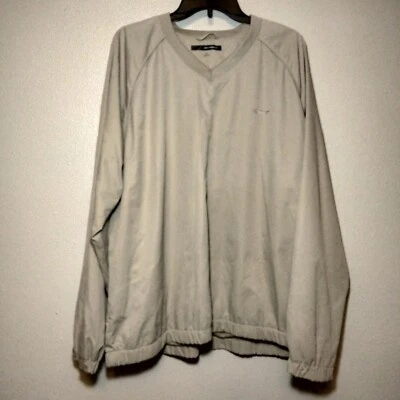 Greg Norman Golf Shirt XL Men's Beige V-Neck Pullover Athletic Wear Khaki Mesh - Изображение 1 из 4
