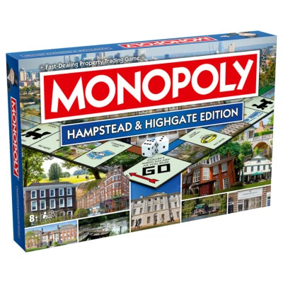 Winning Moves Hampstead & Highgate Monopoly Board Game Kids 2-6 Players Ages 8+ - Image 1 of 4