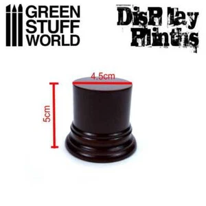 Green Stuff World 4.5cm Round Lacquered Hazelnut Brown MDF Wood Display Plinth - Picture 1 of 1