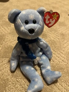 Ty Beanie Babies 1999 Holiday Teddy Bear Plush Toy - Blue - Picture 1 of 2