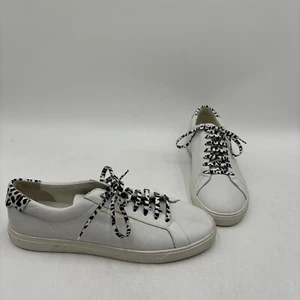 Saint Laurent “ANDY” White/Leopard Leather Lace Up Low Top Sneakers, Women’s 42 - Picture 1 of 8