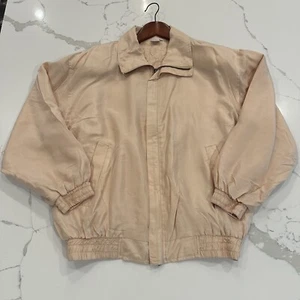 Chaqueta Bomber Fuda International Seda Cremallera Talla S Marfil Vintage Años 80’s 90’s - Imagen 1 de 9