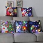 Christmas Throw Pillow Cover Pillowcase LED Light Car Case Decorative Q HOT O1W8