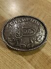Justin Champion Youth Silver Tone Belt Buckle Western Rodeo Rope Edge Vintage
