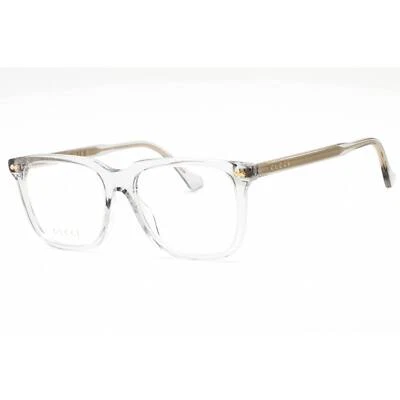 Gucci Men's Eyeglasses Grey Plastic Square Full Rim Frame Clear Lens GG0737O 016 - Image 1 of 2
