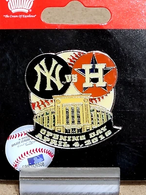 2016 New York Yankees Stadium Opening Day Logo Pin April 4 vs Houston Astros - Image 1 of 2
