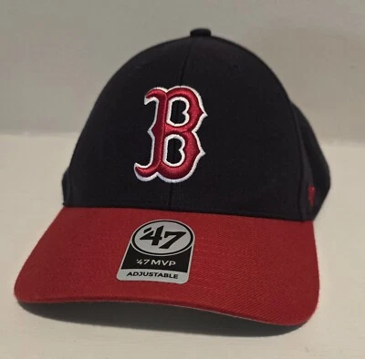 Boston Red Sox MVP Cap Mens Adjustable MLB Baseball Hat "B" Logo '47 Brand NWT - Image 1 of 4