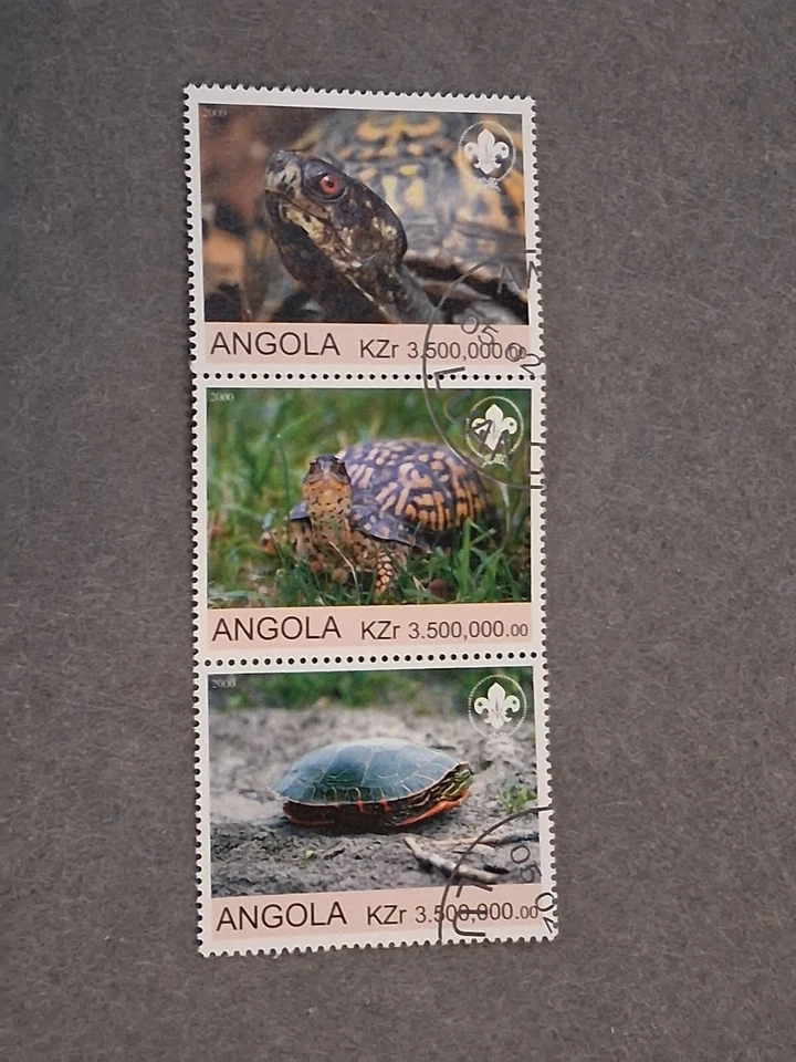 2000年安哥拉海龟邮票3铰边 — 第 1/1 张图片