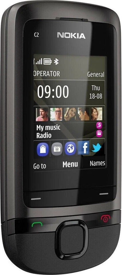 Nokia C2-05 Handy grau black 2 Zoll Display Bluetooth USB Kamera Neu