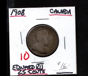 1908- Canada- Edward VII 25 Cents - Picture 1 of 2