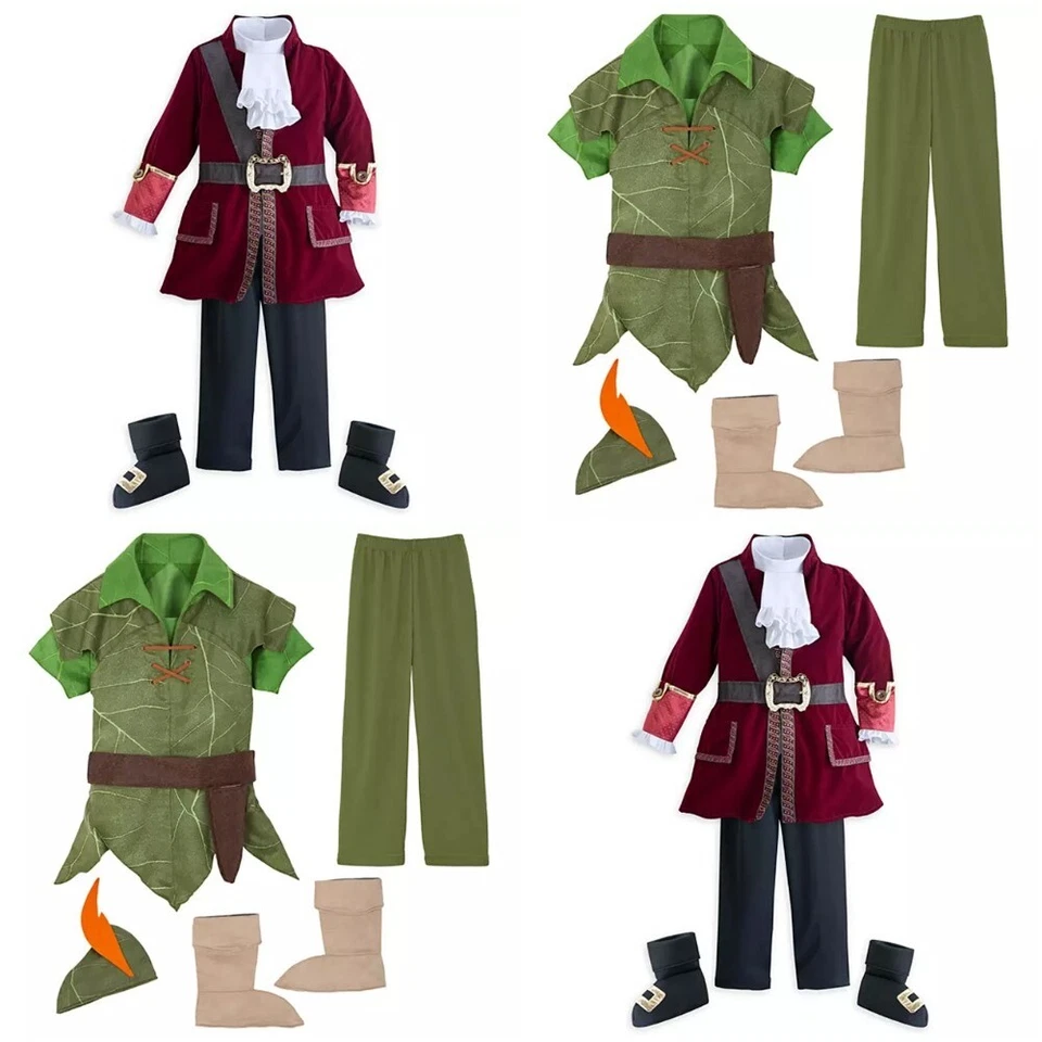 Disney Store Peter Pan Capitán Gancho Niño Halloween Disfraz Conjunto NUEVO Foto 1 de 1