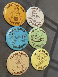 Button Pins with Scorekeeper Game (weird 1981 game Kimberlin Enterprises) - Picture 1 of 18