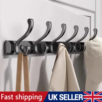 Aluminum 12 Hooks Key Coat Clothes Door Holder Rack Hook Wall Mounted Hanger*UK - Image 1 of 4