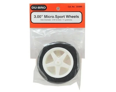 Dubro 300MS Micro Sport RC Airplane Wheels 3" (2) pre-mounted 5 Spoke Foam Tires - Image 1 of 3