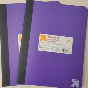 Up & Up Wide Ruled Composition Notebooks 70 Sheets - Set of 2- plastic covers - Picture 1 of 1