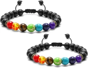 Natural Stone Rakhi Bracelet Gift Set for Stylish Brothers - Picture 1 of 12