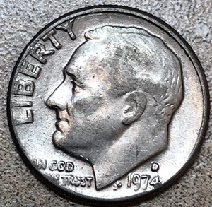 1974 D Roosevelt Dime Error Coin - Picture 1 of 5