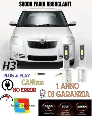 Lámparas Abbaglianti Led Skoda Fabia Mk1 Canbus H3 Blanco Xenón 10000 Lúmenes - Imagen 1 de 2