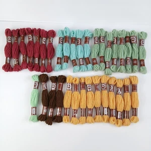 34 Skeins DMC Laine Floralia Persian Wool Yarn Crewel Mixed Color Lot France - Picture 1 of 10