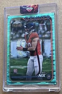 2024 Topps Chrome Bo Nix #206 Teal Sonar Refractor/199 RC Gem  - Imagen 1 de 2