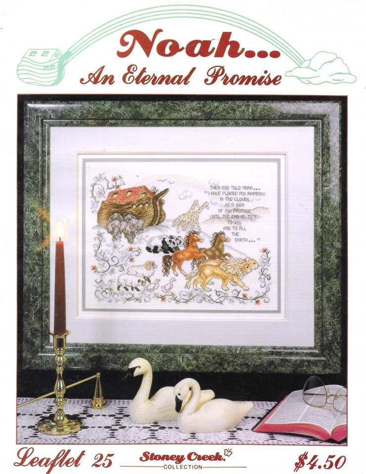 Cross Stitch Pattern Noah Eternal Promise Stoney Creek Leaflet 25 OOP 1989 - Image 1 of 1