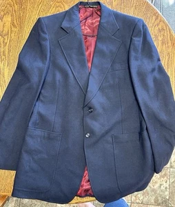 Vintage Wool Christian Dior Navy Men’s Size Sport Coat Jacket Blazer - Picture 1 of 22
