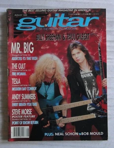 Vintage Magazine Guitar Aug 1989 Mr. Big The Cult Tesla Steve Morse          122 - Foto 1 di 6