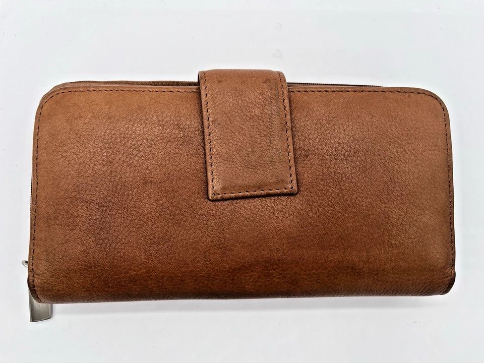 Cartera organizadora/con cremallera alrededor de cuero Wilson's de colección MUJERES marrón camel Foto 1 de 4