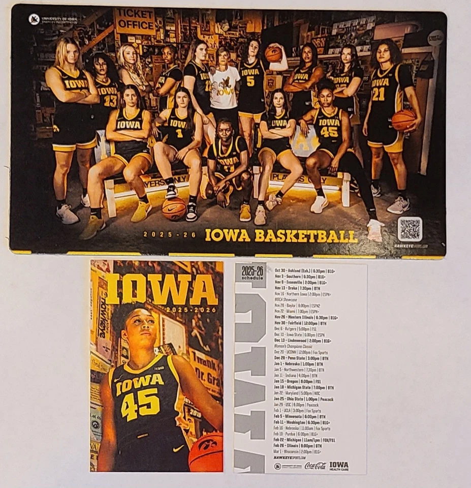 2025-2026 IOWA HAWKEYES Women's Basketball Team Magnet & Pocket Schedule - Image 1 of 1