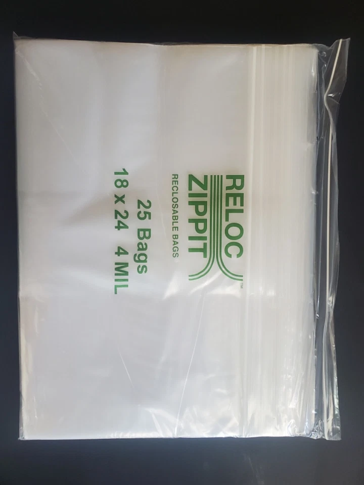 25 18x24 4MIL QSPAC fechável com zíper vedação trava superior realocação sacos transparentes 4 Mil - Imagem 1 de 1