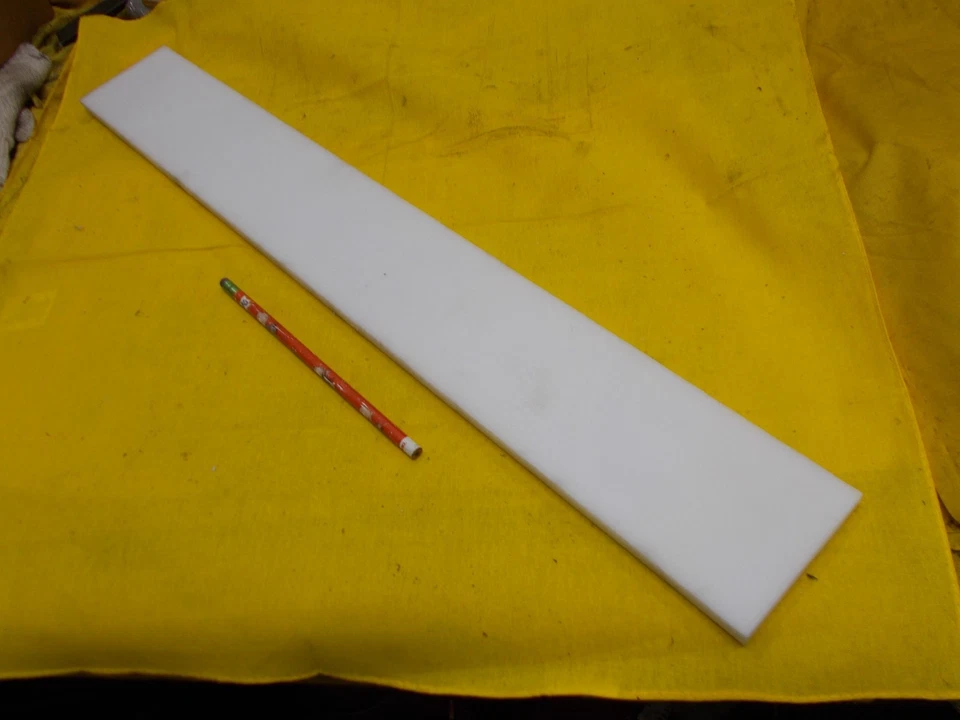 WHITE DELRIN BAR machinable plastic flat sheet stock 1/2" x 3-1/8" x 24" LONG - Image 1 of 1