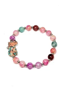 Cat Beaded Stretch Charm Bracelet - Picture 1 of 1
