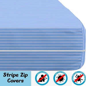 Anti Bed Bug Zipper Mattress Total Encasement Cover Protector White Double & Kin - Picture 1 of 8